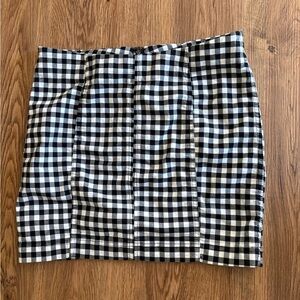 Free People Black and White Checkered Skirt